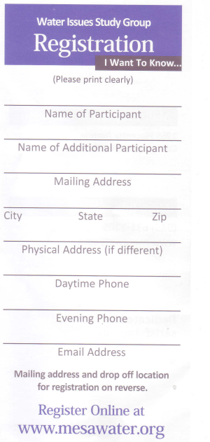 Form for Mesa Water